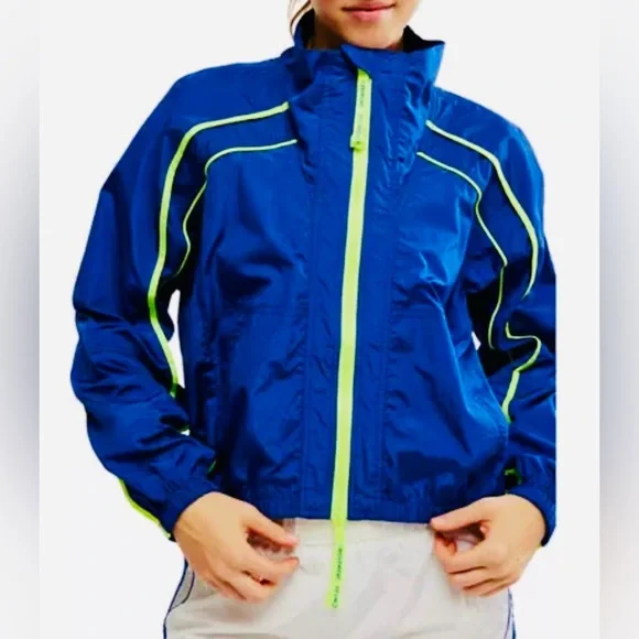 NWT FP Movement SZ L royal blue/lime dual direction, zip front jacket w/… - Picture 3 of 4